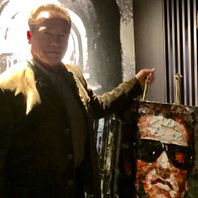 Arnold Schwarzenegger with "The Terminator" 