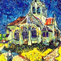 “Church at Auvers-sur-Oise” (after van Gogh)